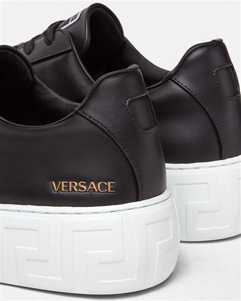 versace collection leather slip on sneaker|versace greca sneakers.